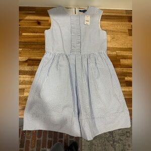 Brooks Brothers Kids Dress in Blue and White Stripes